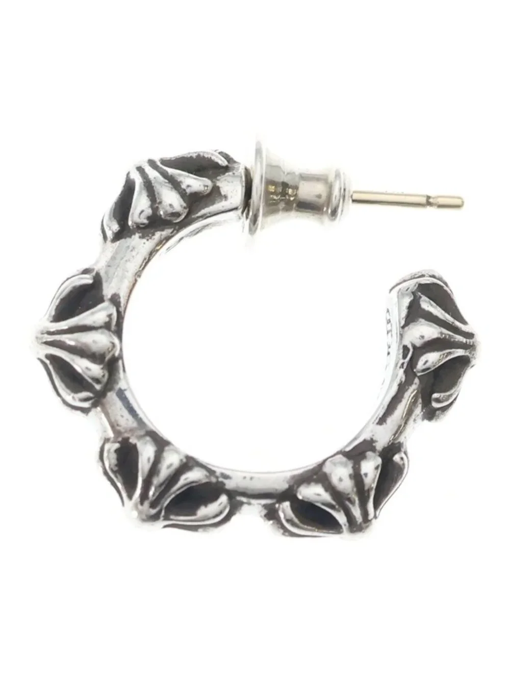 Chrome Hearts Hoop Cross Band Earrings Silver